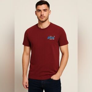 Superdry Vintage Burgundy Tee | 100% cotton Embroidered Shirt size L